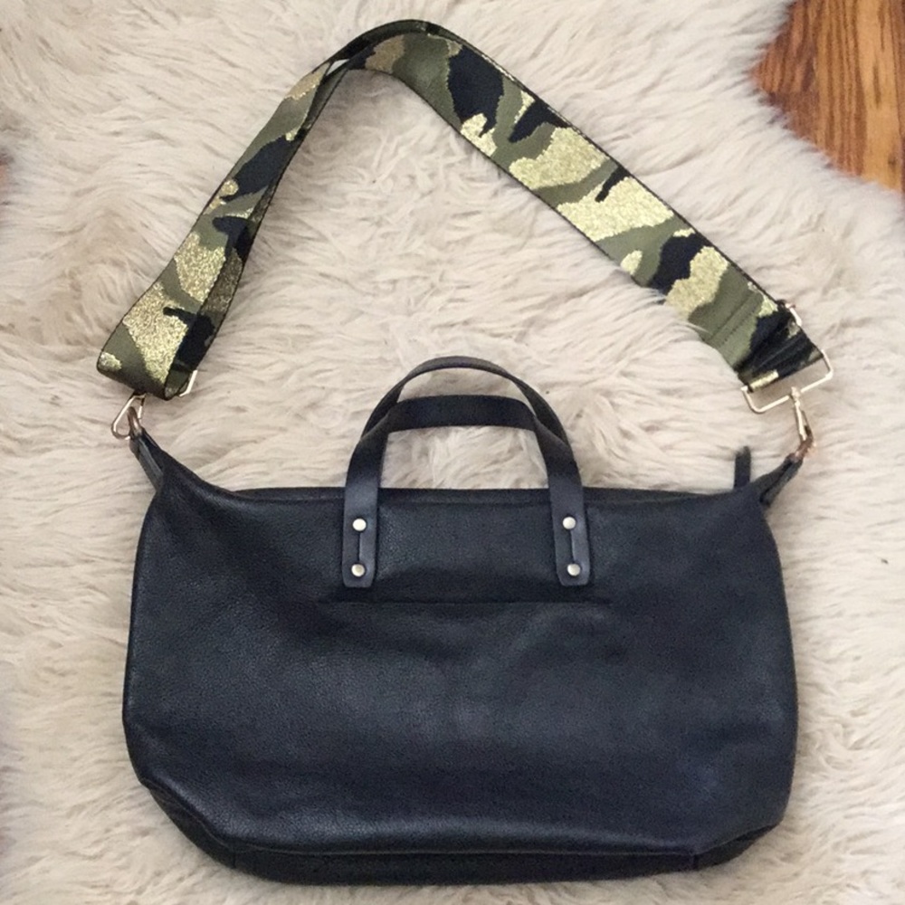 Gap Leather Satchel with Camo Strap